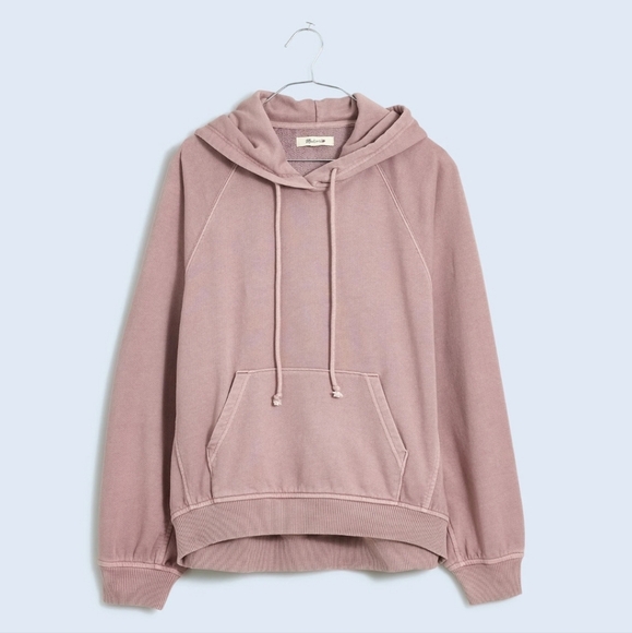 Nwt Madewell Terry Raglan Hoodie In Mauve Size xs - Picture 1 of 7